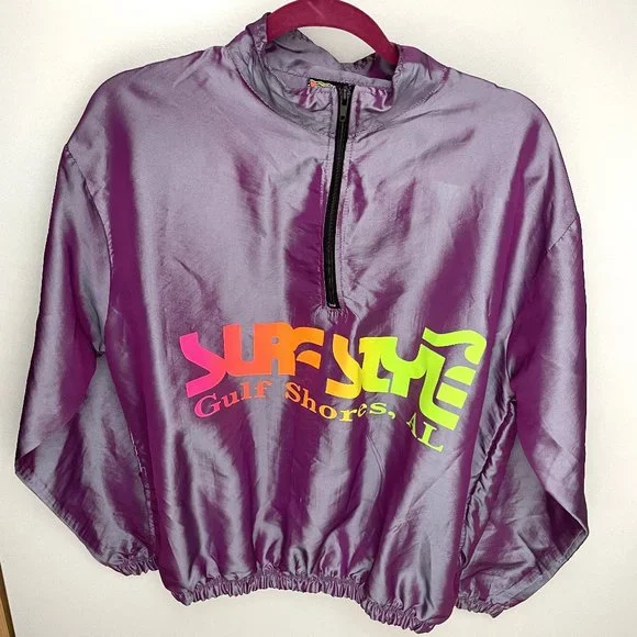 surf style Jackets Coats Surf Style Gulf Shore Al Windbreaker Iridescent Purple Jacket Vintage One Size Poshmark